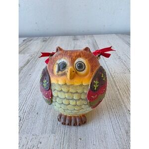 Vintage paper mache‎ owl basket glitter Xmas decor bird unique